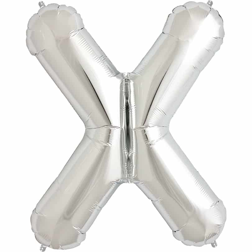 Silver Letter X Helium Filled - 34"