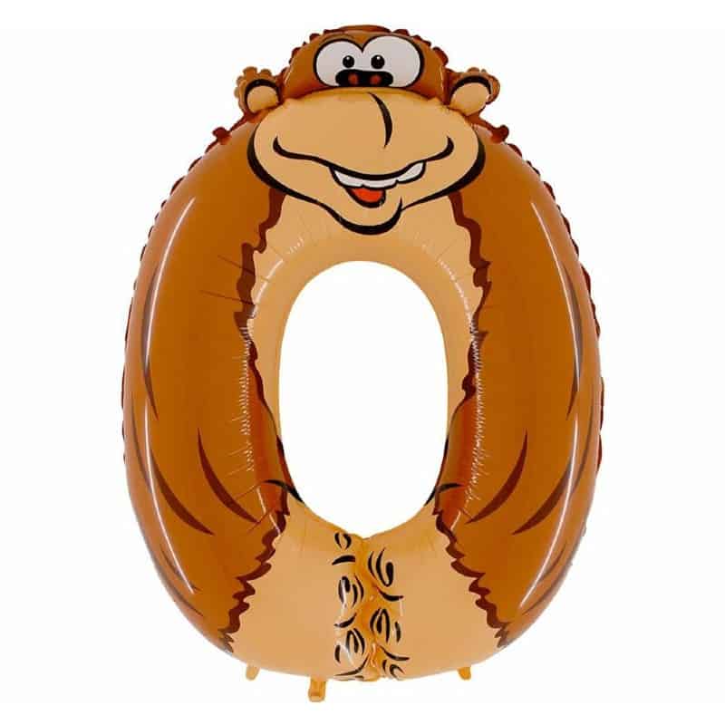 Animaloon Number 0 Gorilla Balloon Helium Filled - 40"