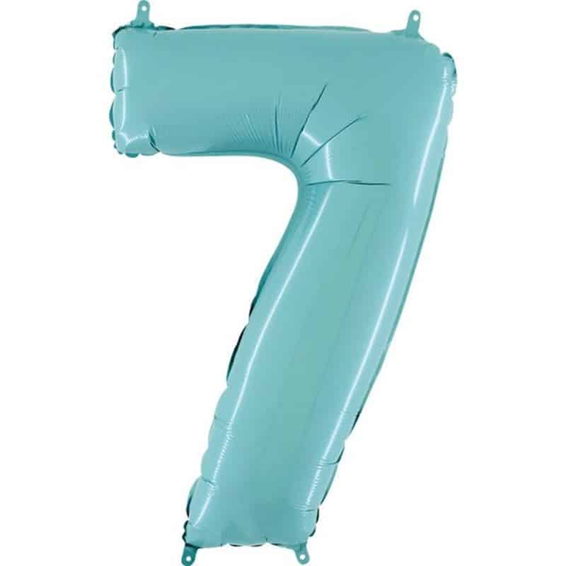 Pastel Blue Number 7 Balloon Helium Filled - 26"