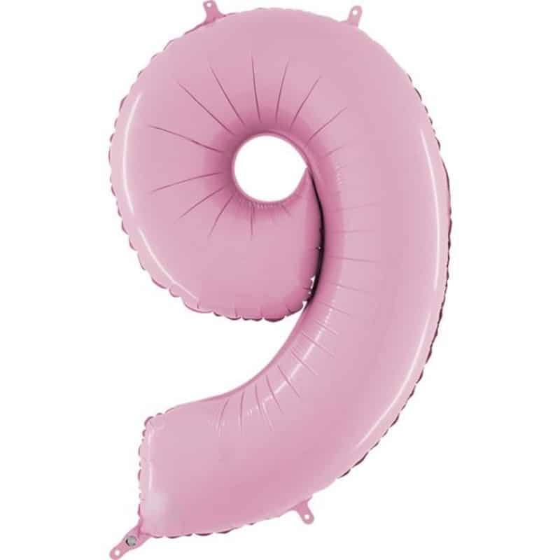 Pastel Pink Number 9 Balloon Helium Filled - 26"