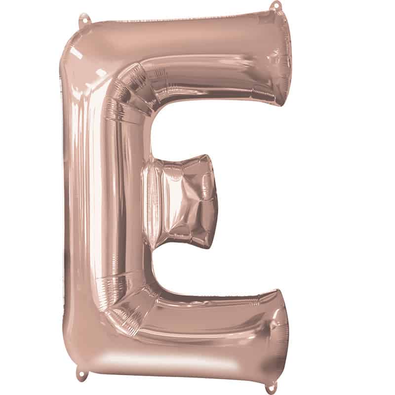 Rose Gold Letter E Helium Filled - 34"