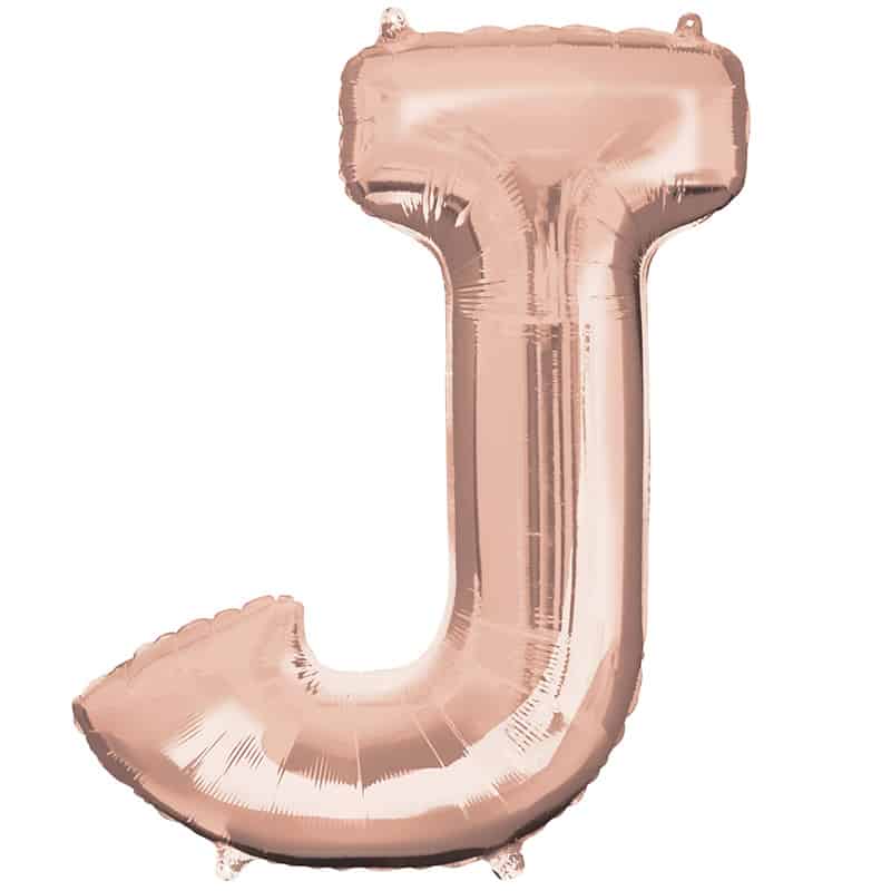 Rose Gold Letter J Helium Filled - 34"