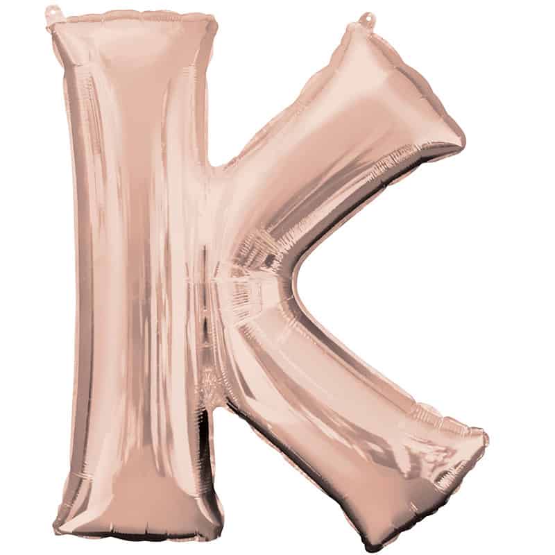 Rose Gold Letter K Helium Filled - 34"