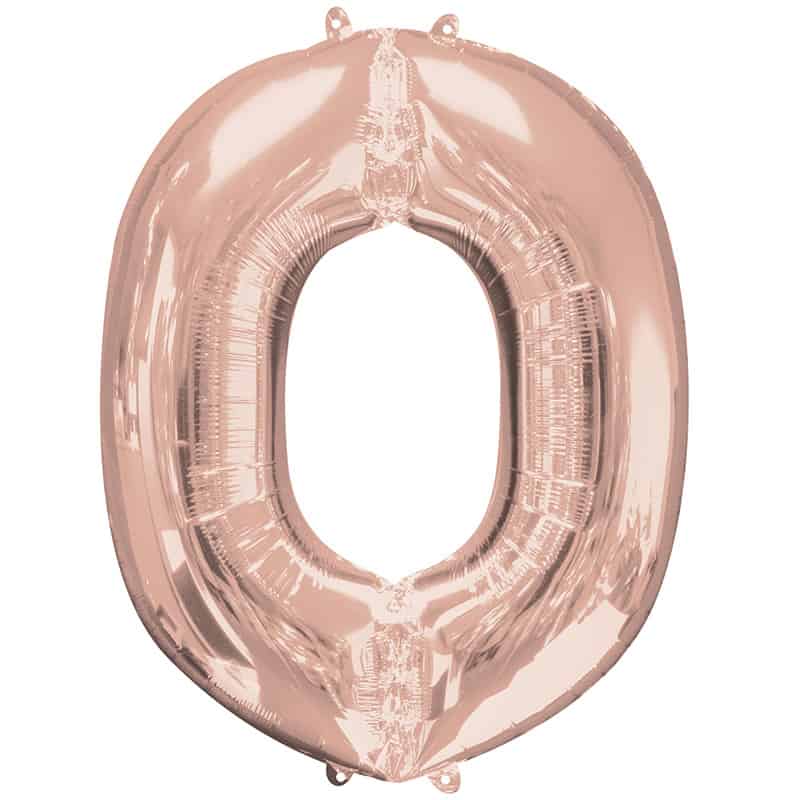 Rose Gold Letter O Helium Filled - 34"