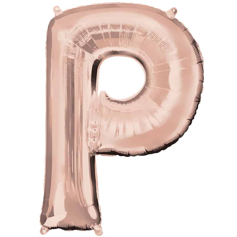 Rose Gold Letter P Helium Filled - 34"