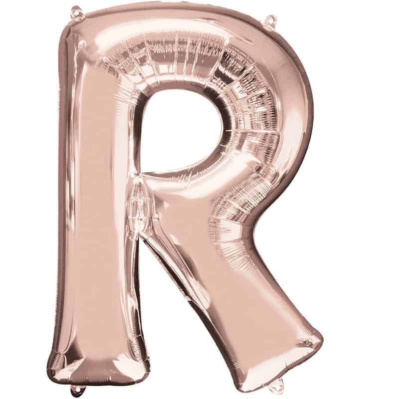 Rose Gold Letter R Helium Filled - 34"