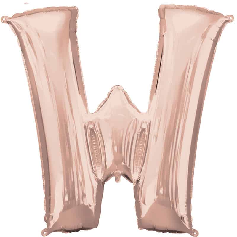 Rose Gold Letter W Helium Filled - 34"
