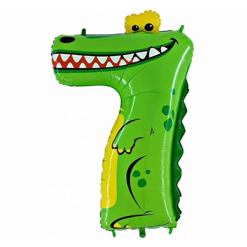 Animaloon Number 7 Crocodile Balloon Helium Filled - 40"