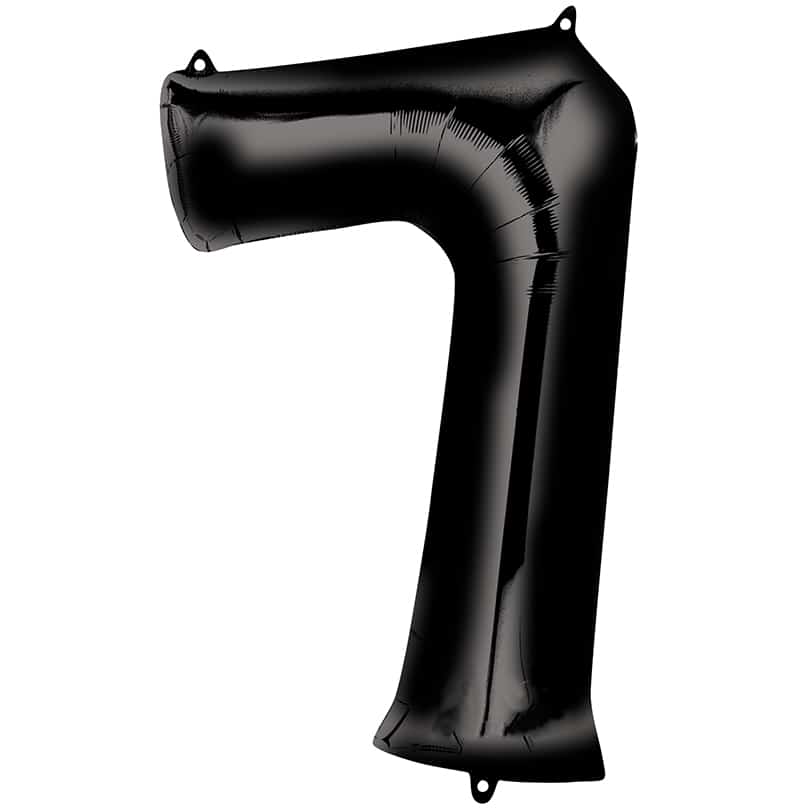Black Number 7 Balloon Helium Filled - 34"