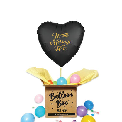Heart Shaped Personalised Balloon - Black