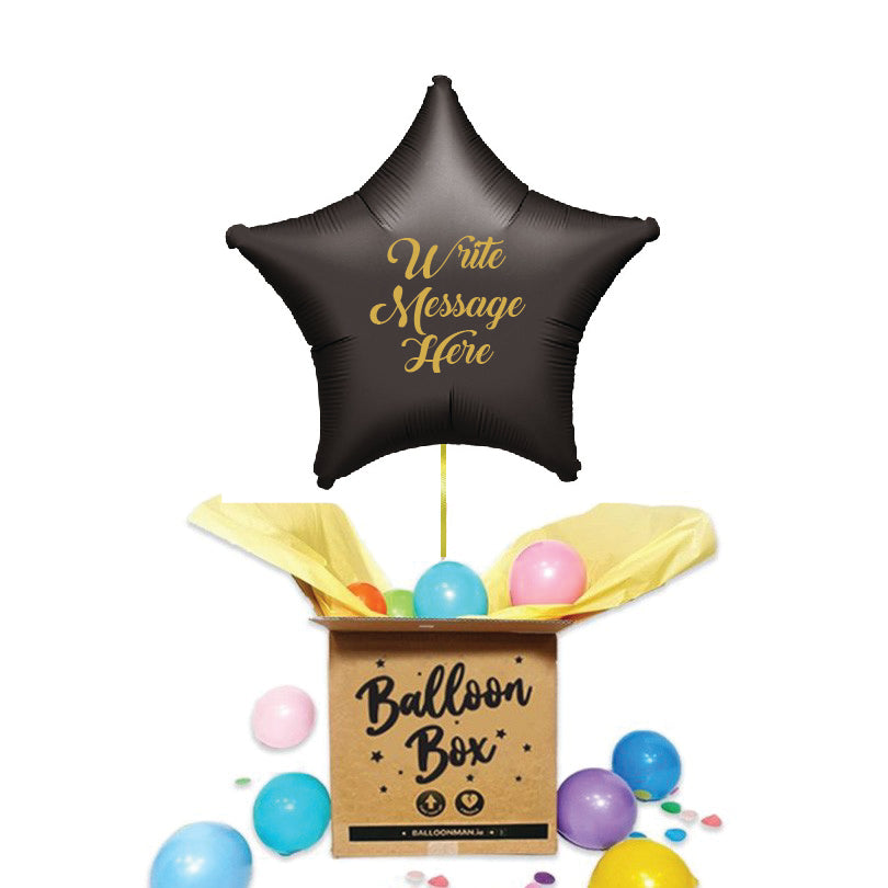 Star Shaped Personalised Balloon - Black