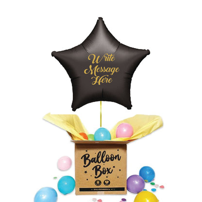 Star Shaped Personalised Balloon - Black
