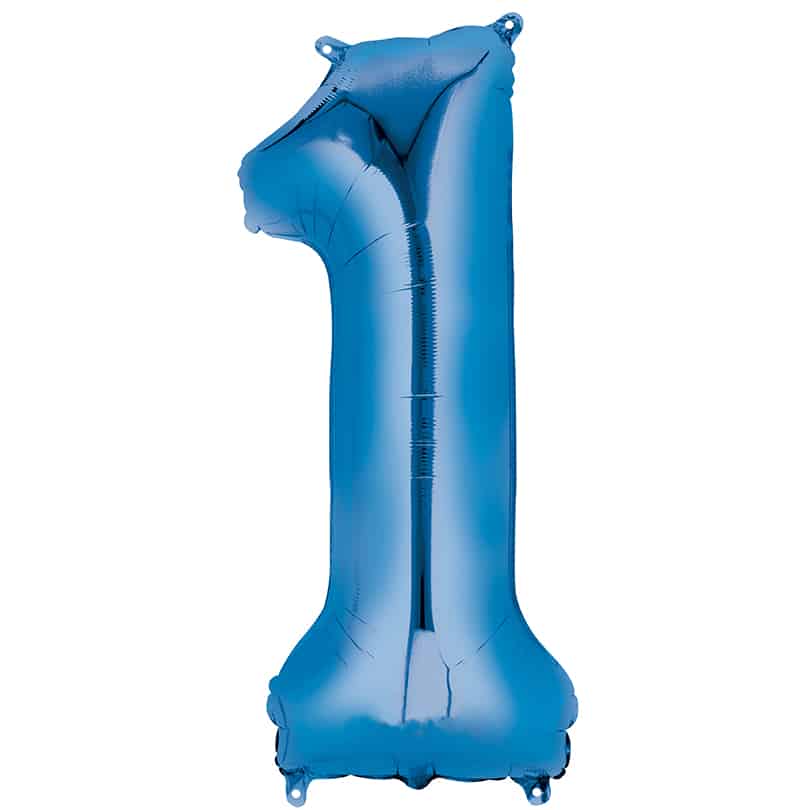 Blue Number 1 Balloon Helium Filled - 34"