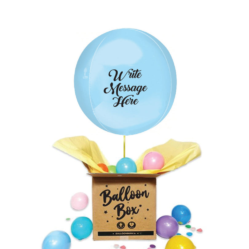 Round Shaped Personalised Orb Balloon - Blue