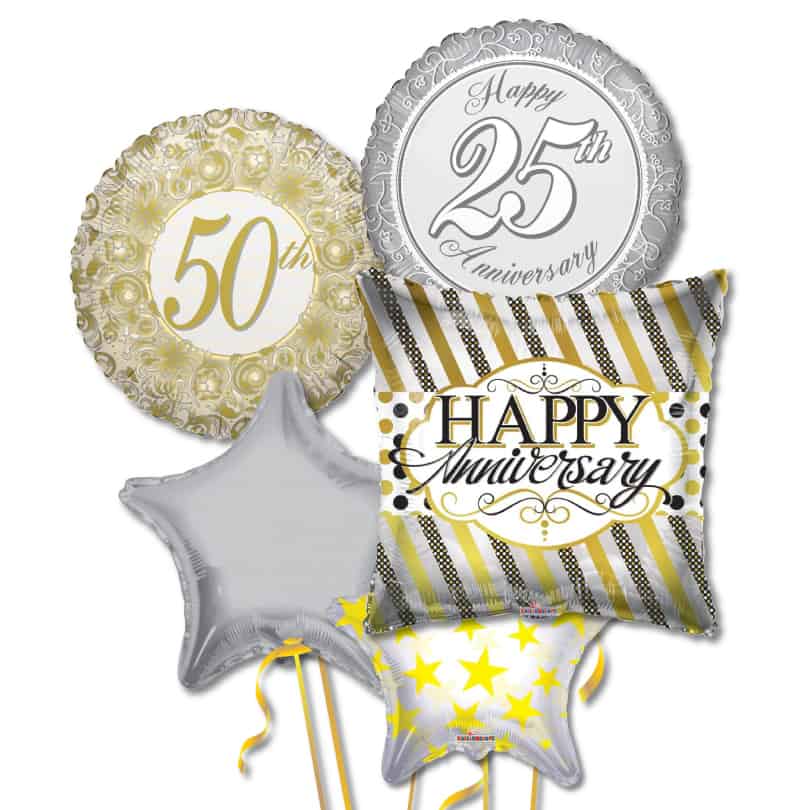 Happy Anniversary Foil Balloon Bouquet Delivery - Standard