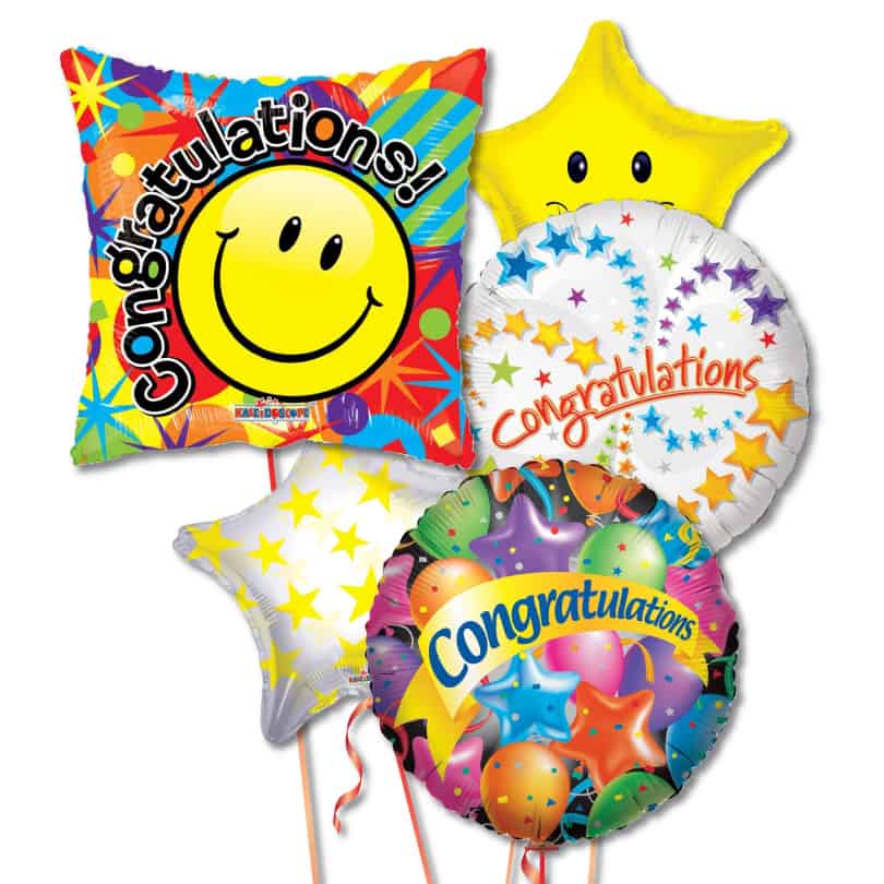 Congratulations Foil Balloon Bouquet Delivery - Standard