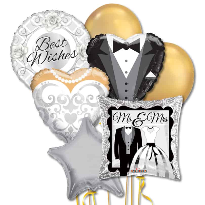 Wedding Day Foil Balloon Bouquet Delivery - Standard