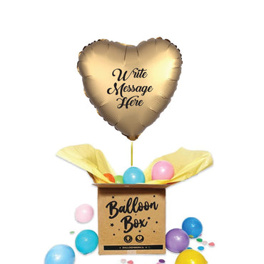Heart Shaped Personalised Balloon - Gold