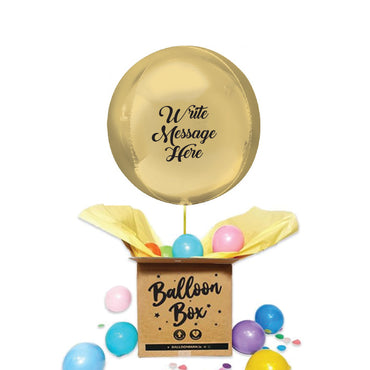 Round Shaped Personalised Orb Balloon - Gold