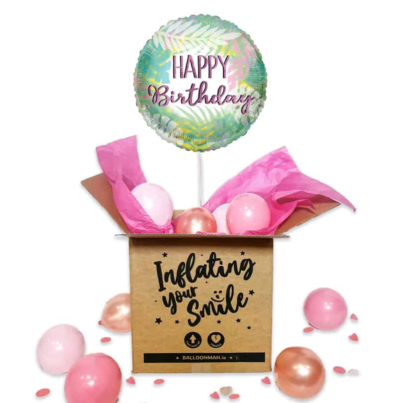 18" Birthday Leaves Balloon Delivery - ECO