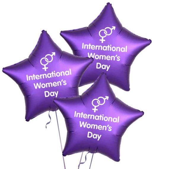 International Womens Day Foil Balloon Bouquet – Stars (3S)