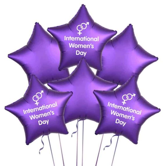 International Womens Day Foil Balloon Star Bouquet – (6’s