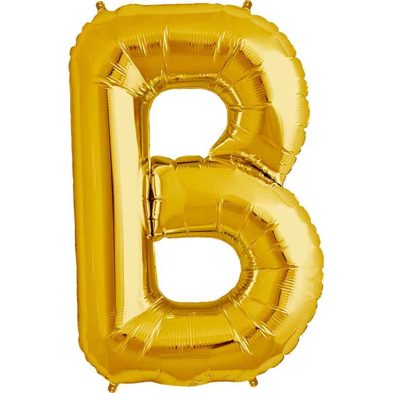 Gold Letter B Helium Filled - 34"