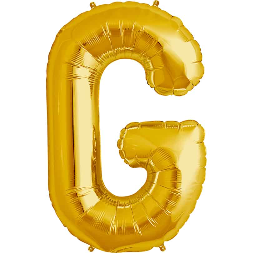 Gold Letter G Helium Filled - 34"
