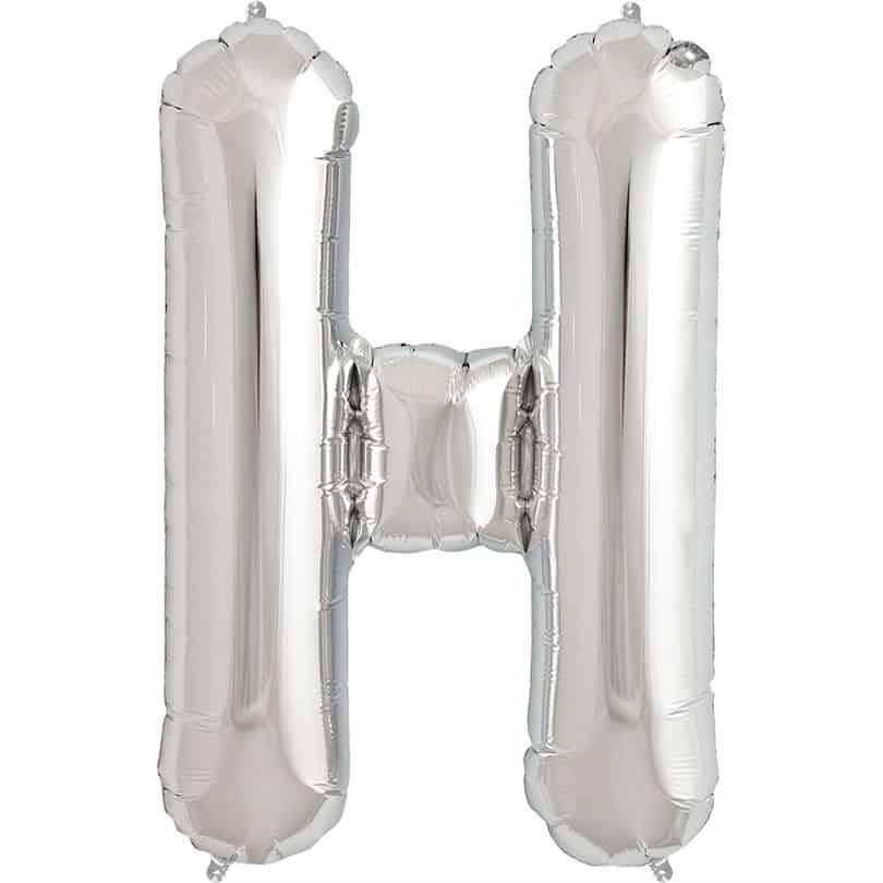 Silver Letter H Helium Filled - 34"