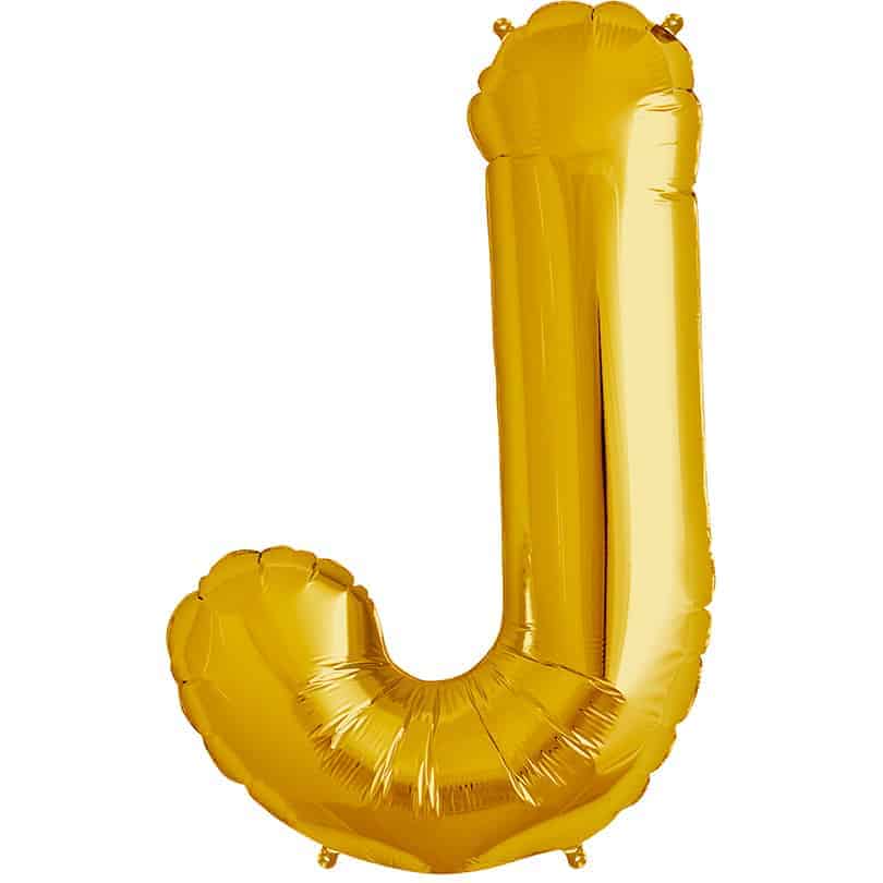 Gold Letter J Helium Filled - 34"