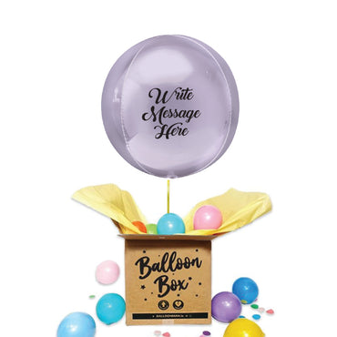 Round Shaped Personalised Orb Balloon - Lilac