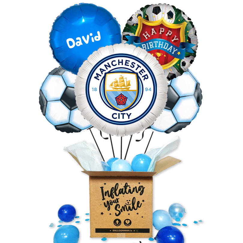 Personalised Football Fan Balloon Bouquet - Man City