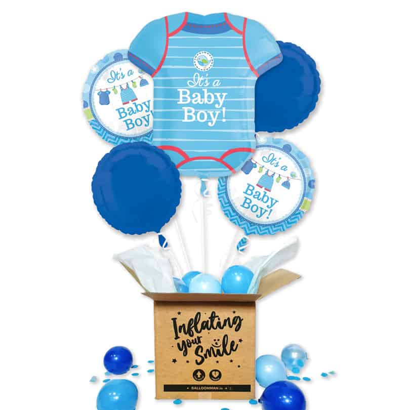 Baby Boy Foil Balloon Bouquet Delivery