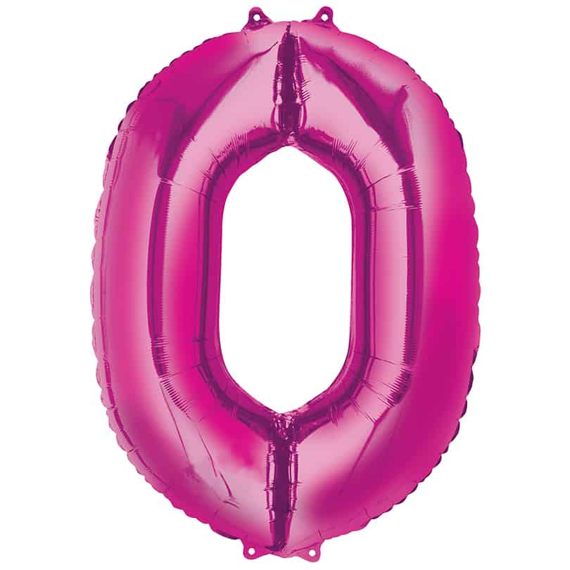 Pink Number 0 Balloon Helium Filled - 34"