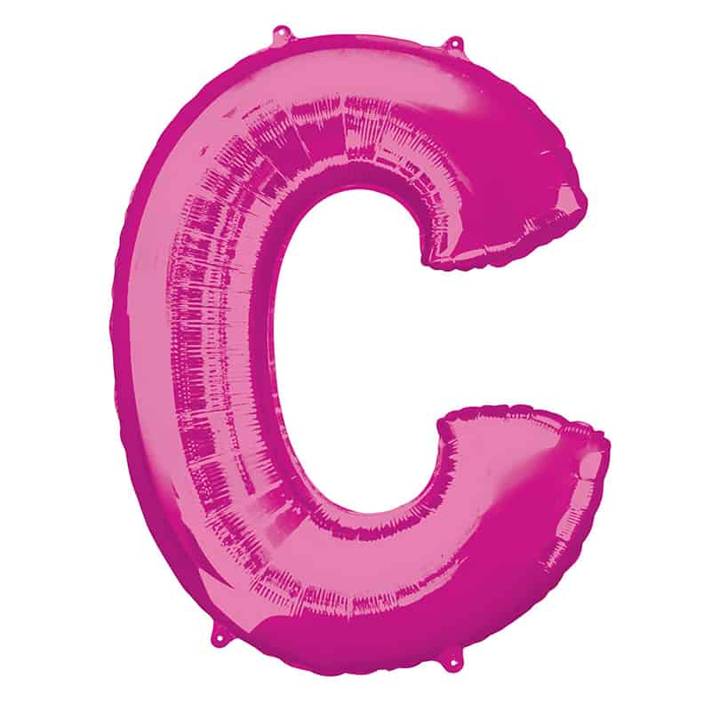 Pink Letter C Helium Filled - 34"