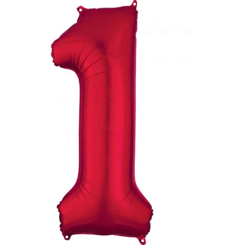 Red Number 1 Helium Filled - 34"