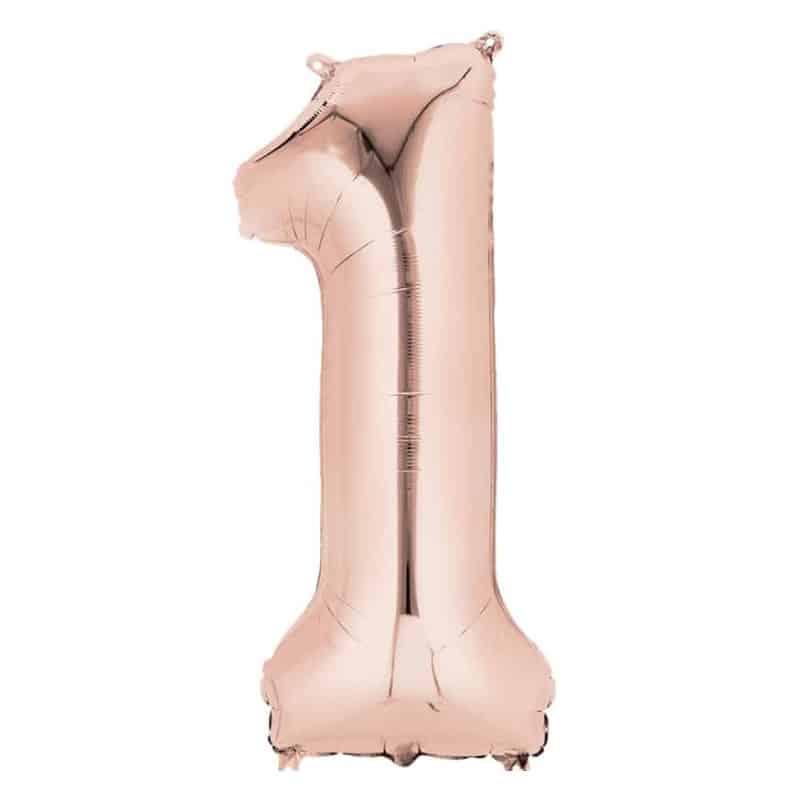 Rose Gold Number 1 Helium Filled - 34"