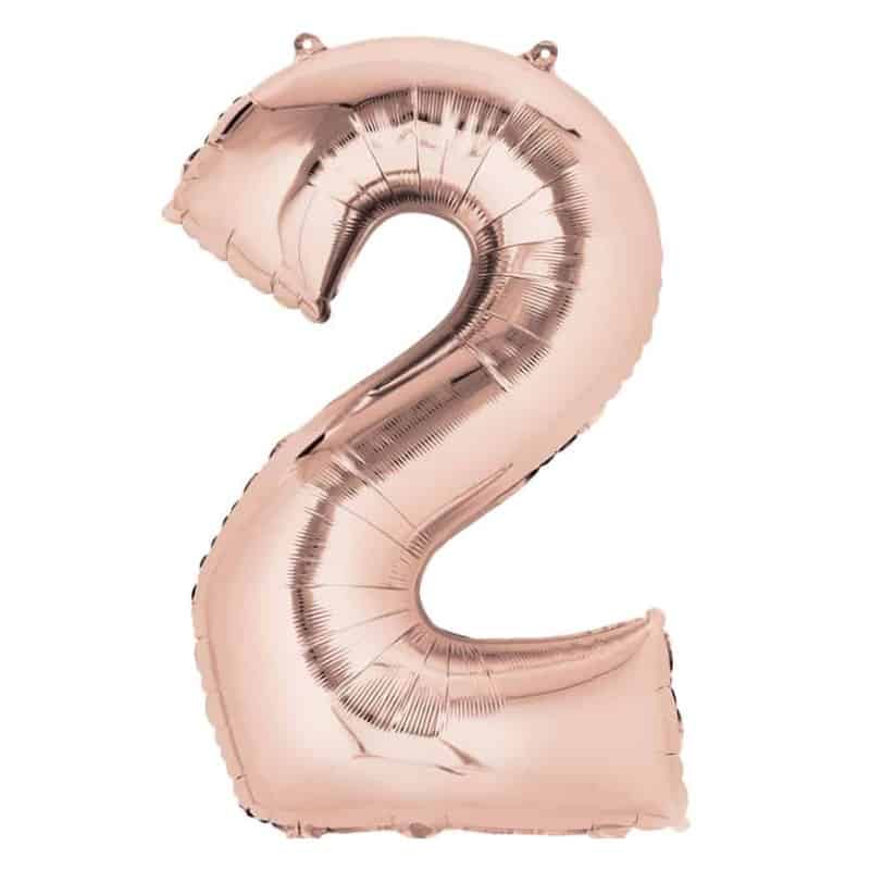 Rose Gold Number 2 Helium Filled - 34"