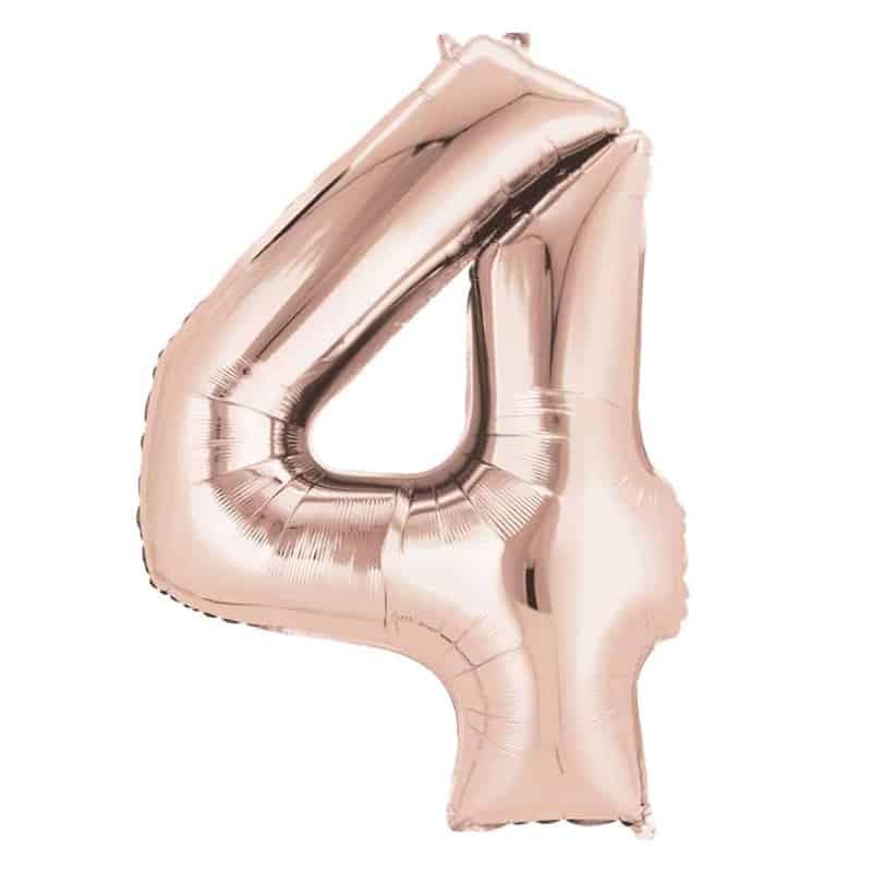 Rose Gold Number 4 Helium Filled - 34"