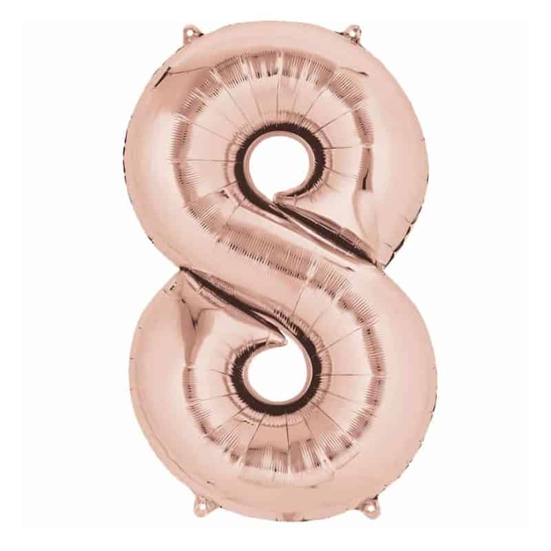 Rose Gold Number 8 Helium Filled - 34"