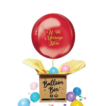 Round Shaped Personalised Orb Balloon - Red