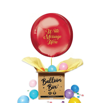 Round Shaped Personalised Orb Balloon - Red