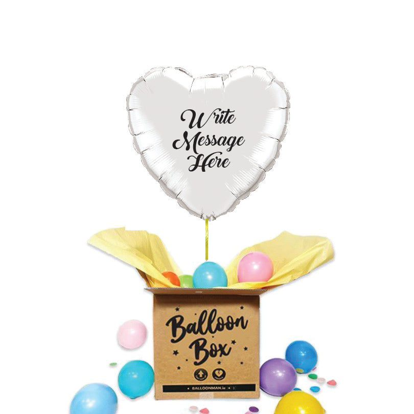 Heart Shaped Personalised Balloon - Silver