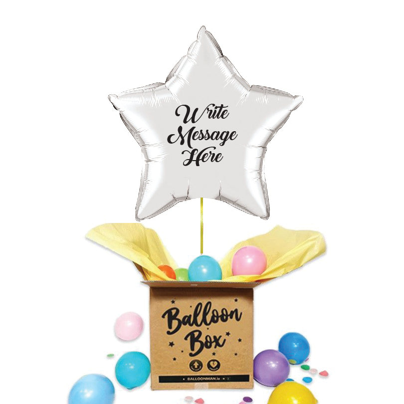 Star Shaped Personalised Balloon - Silver