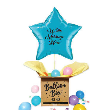 Star Shaped Personalised Balloon - Turquoise