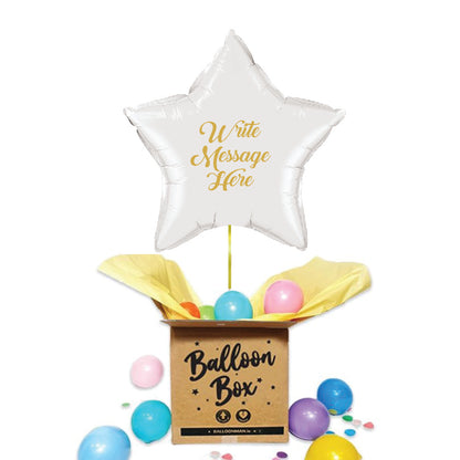 Star Shaped Personalised Balloon - White