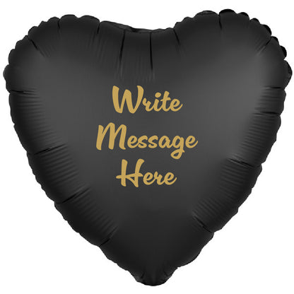 Heart Shaped Personalised Balloon - Black
