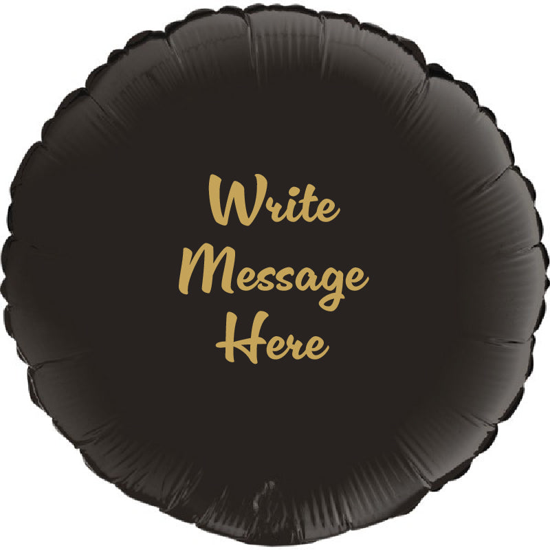 Round Shaped Personalised Balloon - Black