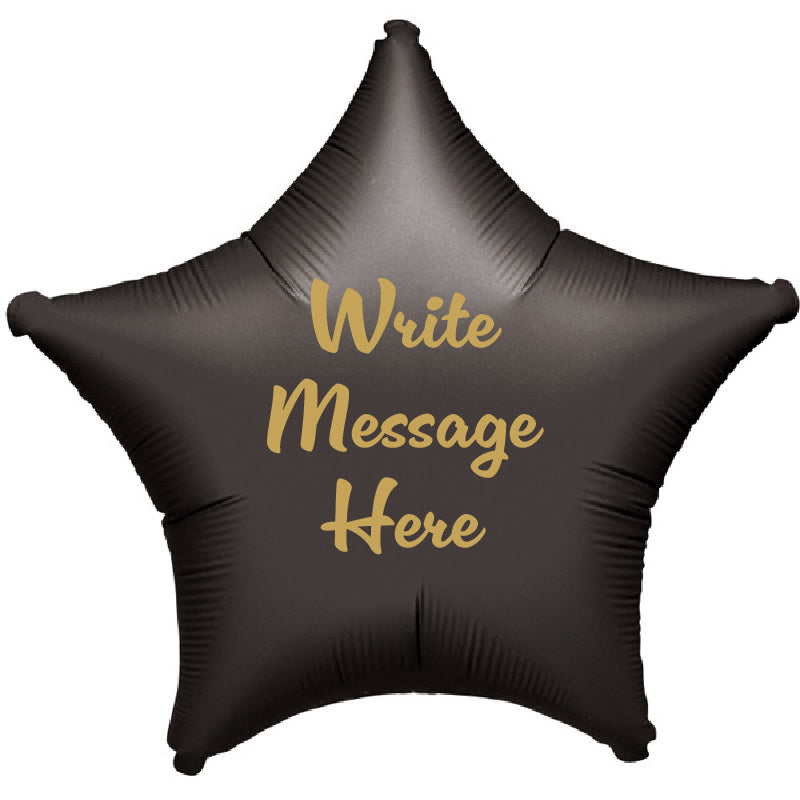 Star Shaped Personalised Balloon - Black