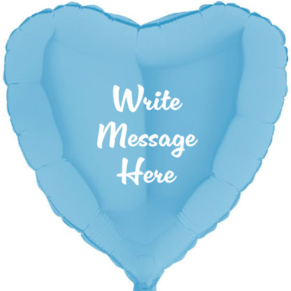 Heart Shaped Personalised Balloon - Blue